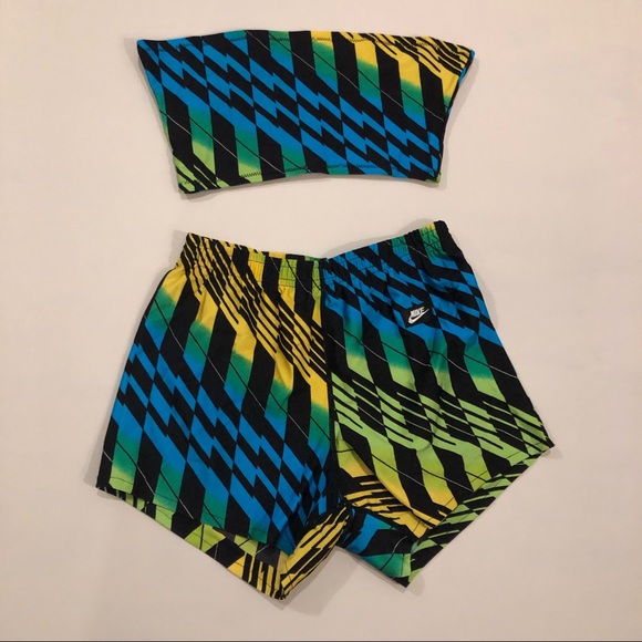 nike tube top and shorts set